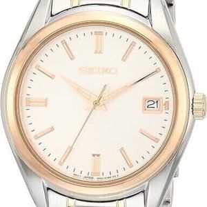 Seiko Women's Essentials Quartz 100m Two Tone Stainless Steel Watch SUR322